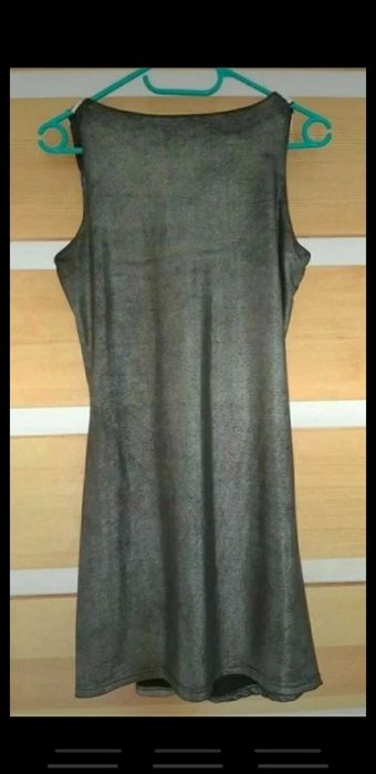 Sukienka, tunika, bluzka S M L srebrna cekiny ostatki karnawał