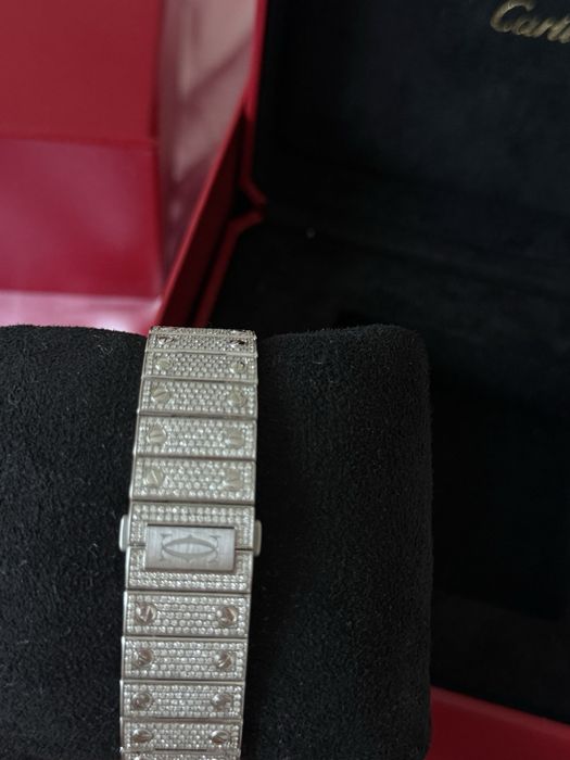 Cartier Santos de Cartier Large „Iced Out” Custom Arabic Dial (2025) L