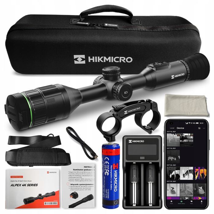 NOWY HIKMICRO Luneta noktowizyjna alpex 4K A50E noktowizor +uchwyt IR +ładowarka ORYGINALNY Zestaw FV GWARANCJA SKLEP Katowice + Wysyłka cała Polska