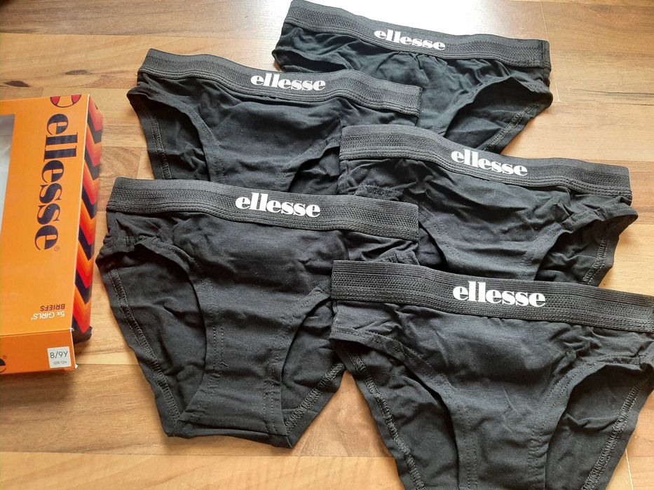 Ellesse Nowe 5-pak figi majtki czarne 8-9 lat 128 134