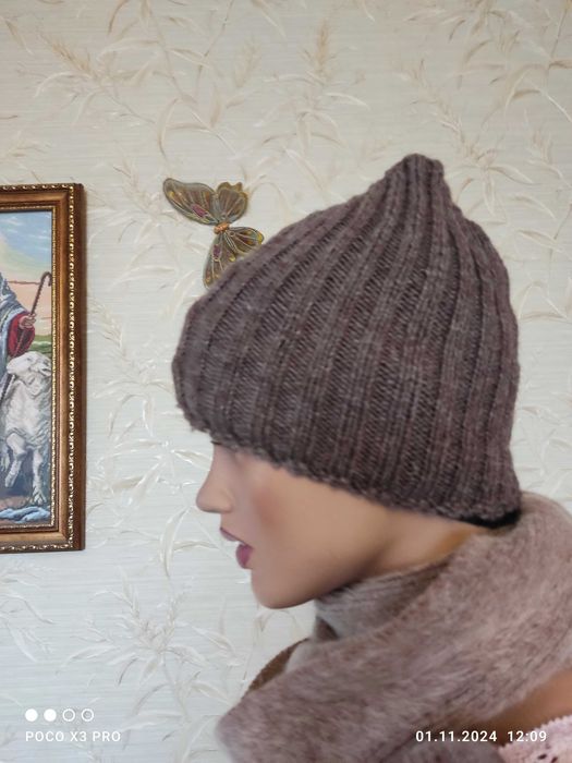 Шапочка женская Меринос. Новая.