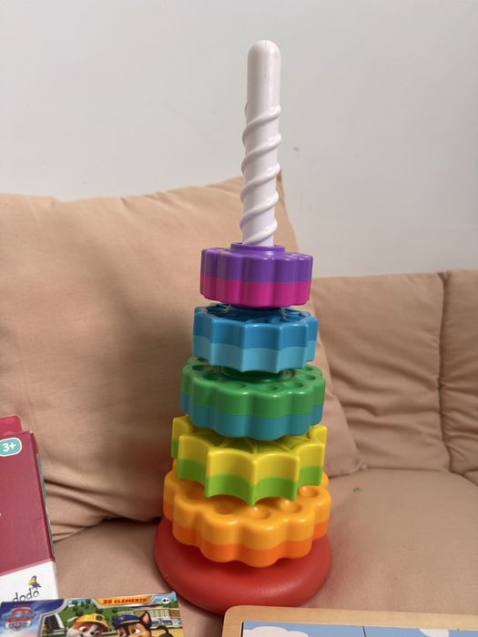 Спіральна піраміда, пазли Dodo, деревяні пазли Viga toys, складанка