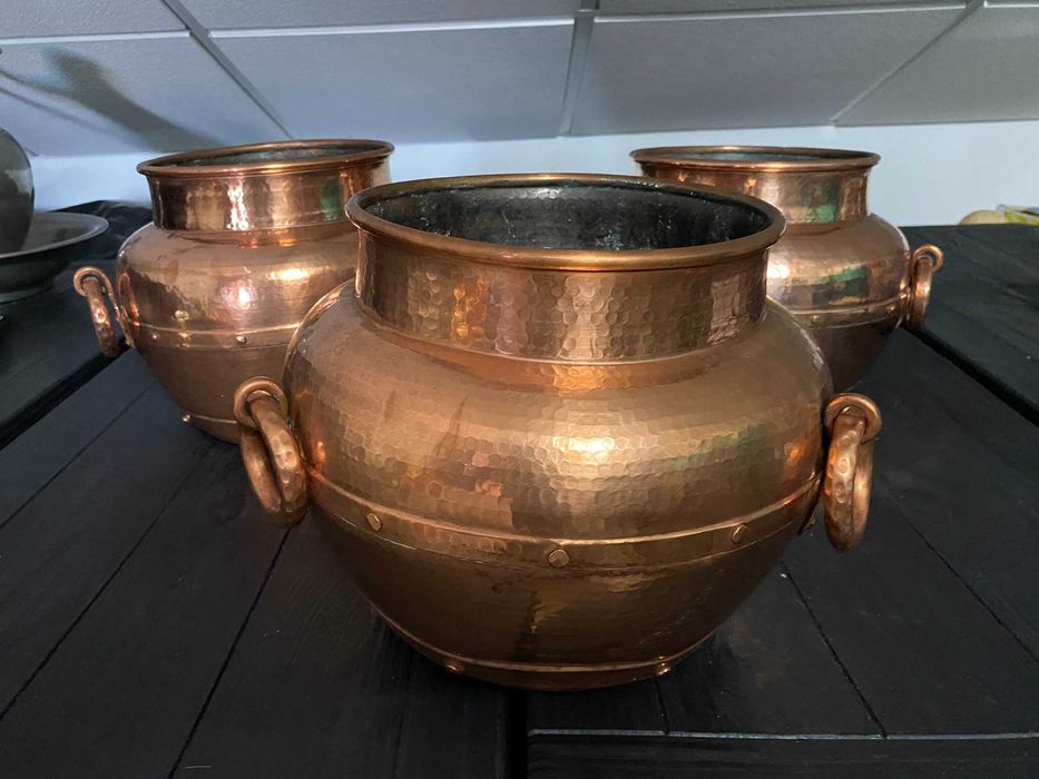 3 Vasos de cobre martelado