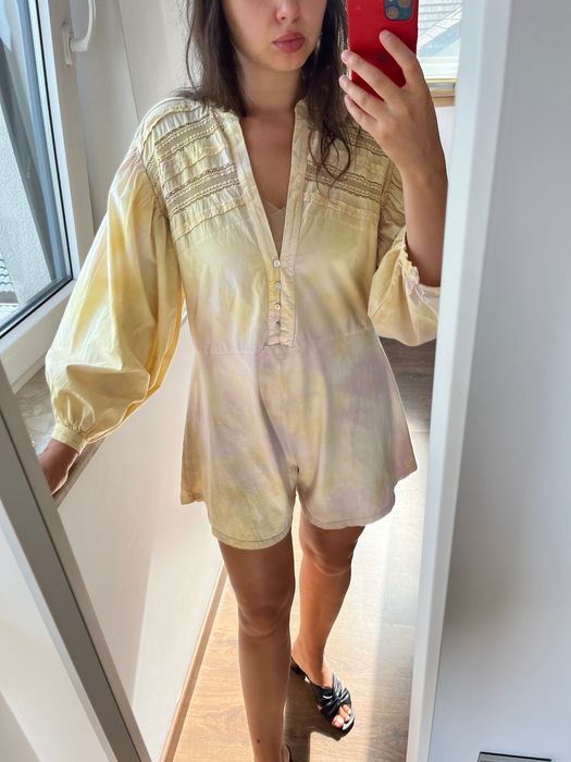 S Nowy Zara Mini Kombinezon z długimi rękawami luźnym krojem Tie-Dye