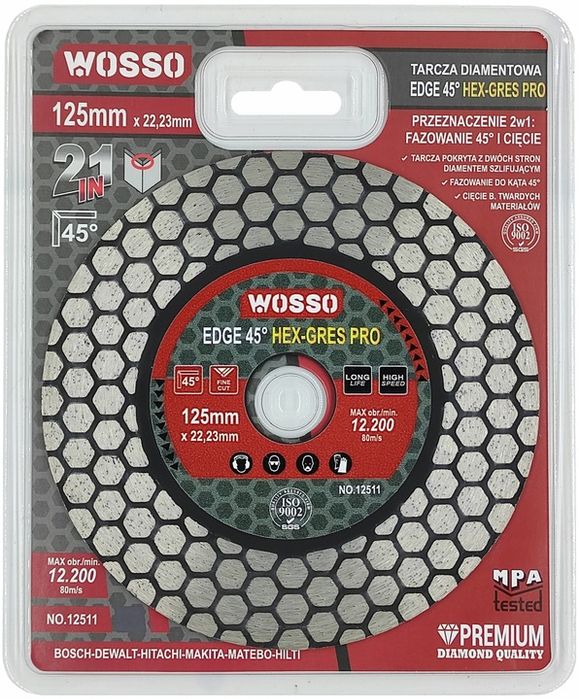 Tarcza Diamentowa 125 Do Ciecia Pod Katem 45 Stopni Gresu Perfect Gres