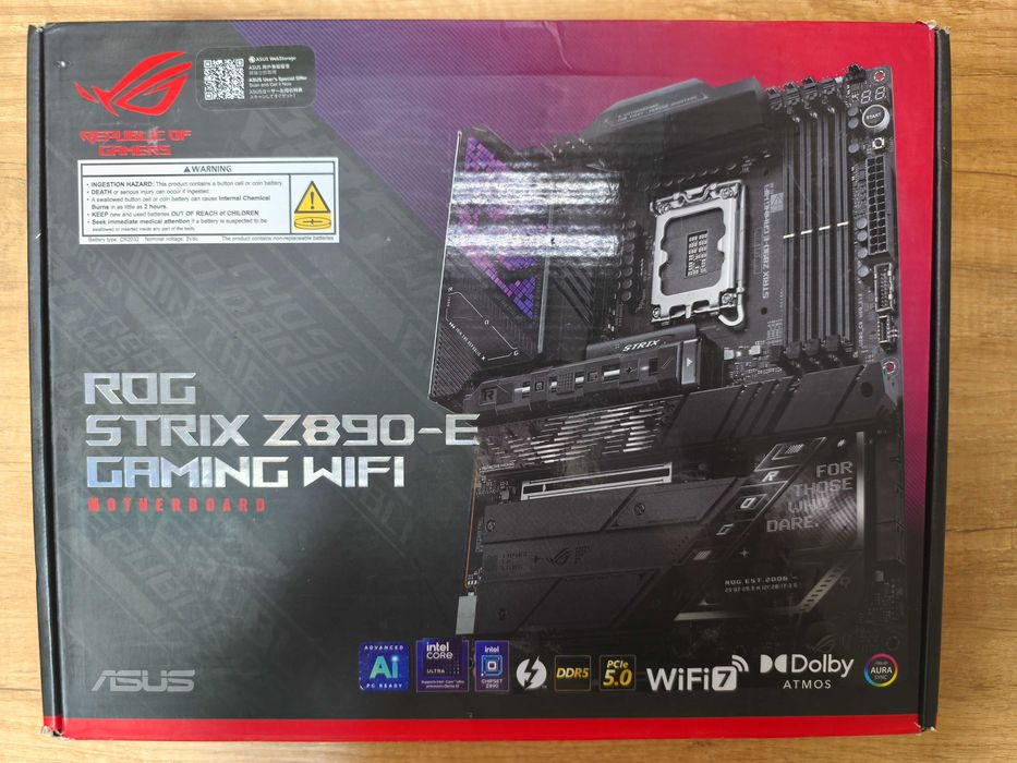 ASUS płyta główna ROG STRIX Z890-E GAMING WIFI box gwarancja nr. 560634