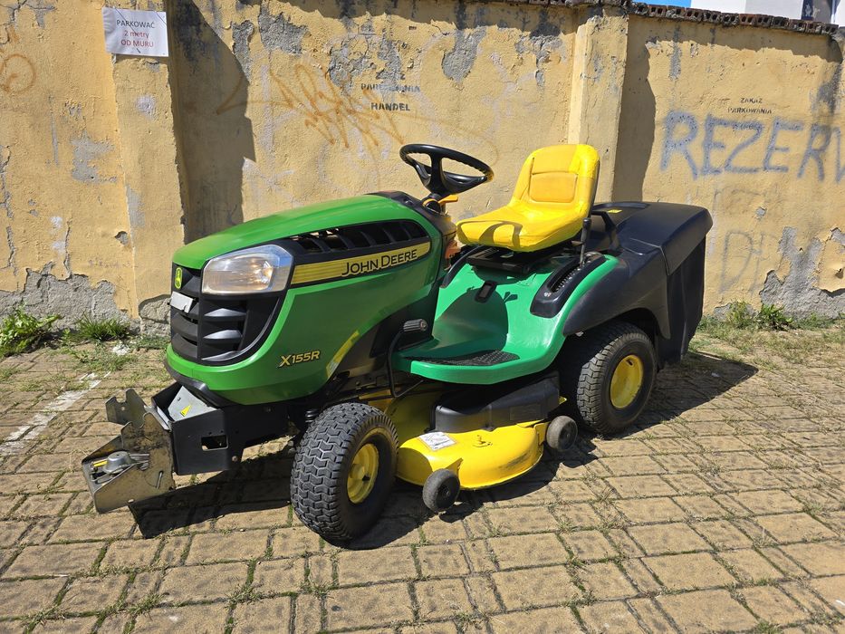 John Deere X155R traktorek kosiarka  +pług+zamiatarka