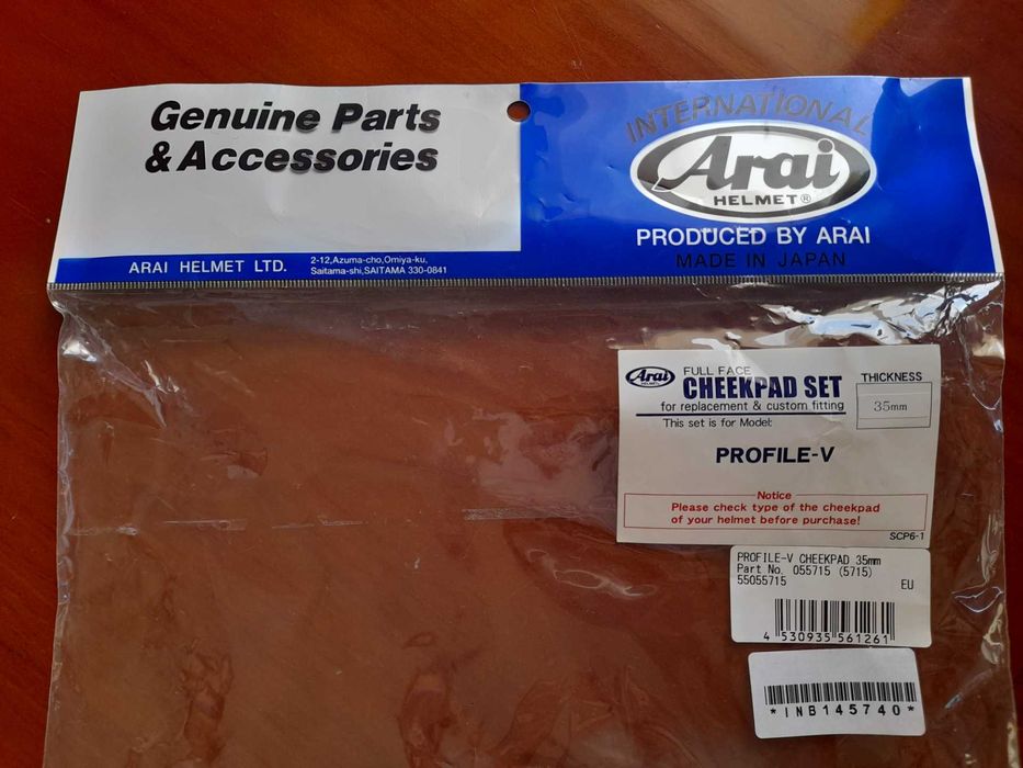 Esponjas Arai Cheekpads Profile V, RX7, Quantic, Concept