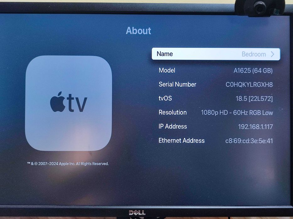 A1625 64GB AppStore Apple TV box