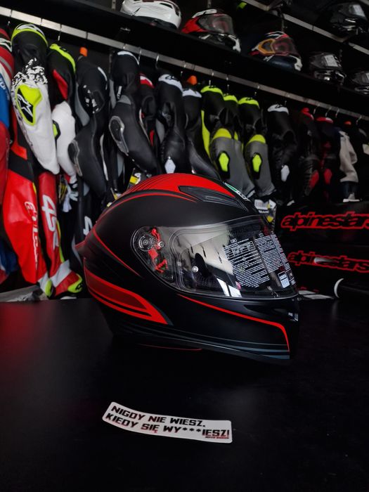 Kask AGV K1 – WARMUP czarny/czerwony rozmiar 'ML