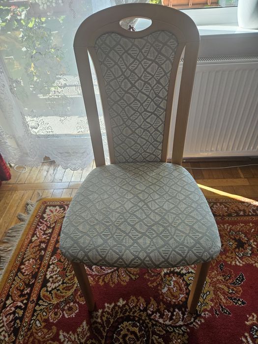 Drewniane krzesła tapicerowane solidne komplet 4 szt.