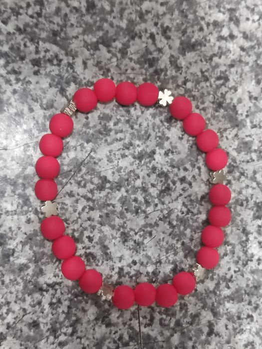 Pulseira pérola borrachada