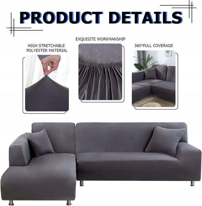 Pokrowiec na sofę Lydevo L 2+3 SIEDZENIA + 2 poszewki na poduszki