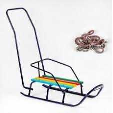 Санки металлические Класик спинка, ручка