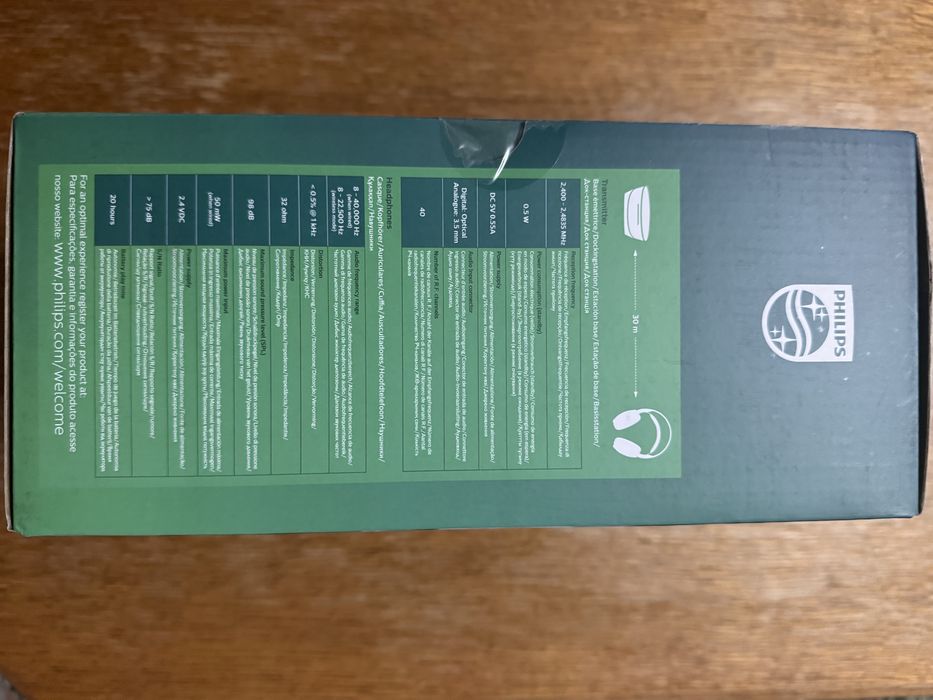 Słuchawki bezprzewodowe Philips SHD8850/12 Nauszne Czarne