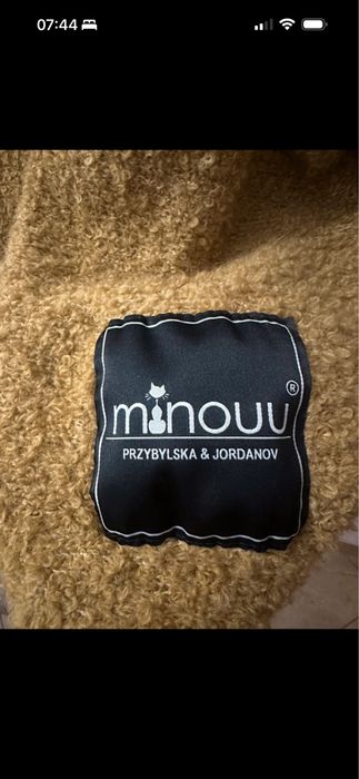 bluza sweter z kapturem musztardowy minouu musztardowa