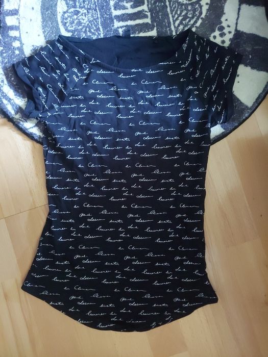 Sinsay T-shirt koszulka asymetryczna półokrągły dół