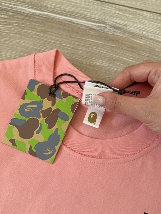 Футболка стусі & бейп / футболка stussy & Bape рожева