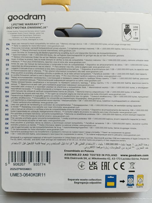 Pendrive GOODRAM 64GB UME3 USB 3.2 Gen. 1 (USB 3.0) Czarny