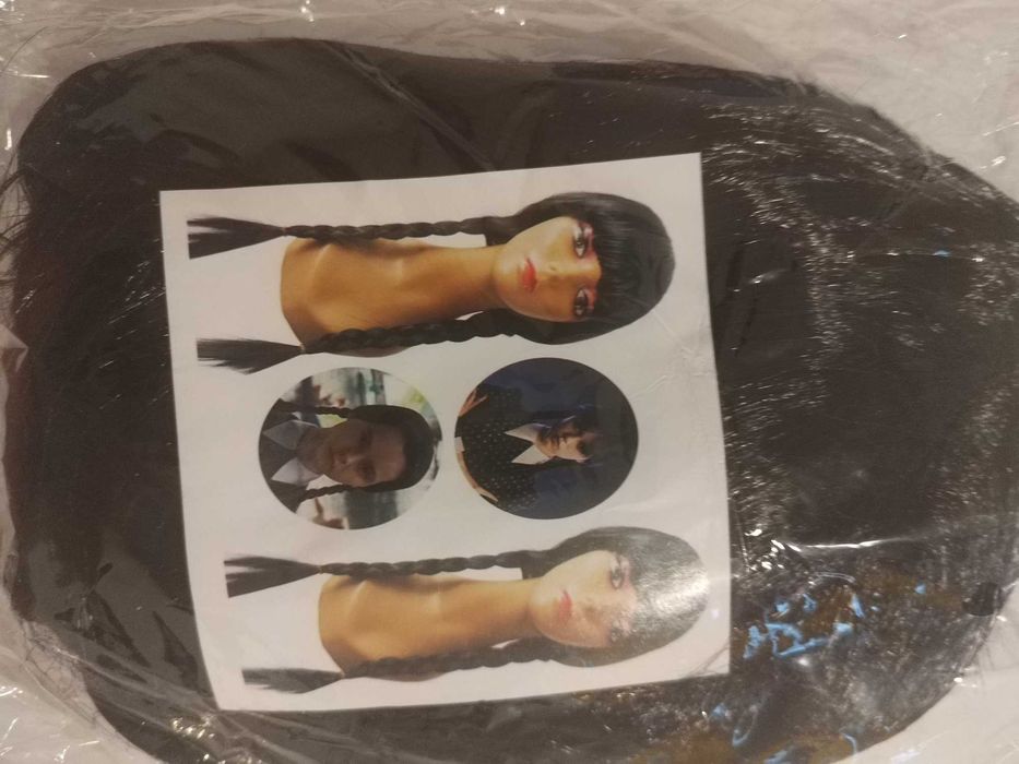 nowa peruka włosy wednesday bal karnawał przebranie