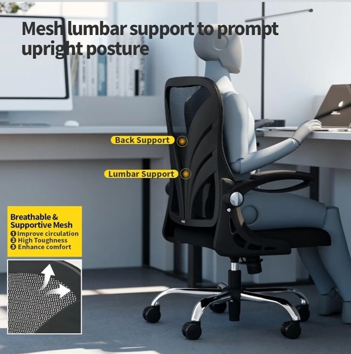 Ergonomiczne czarne krzesło biurowe