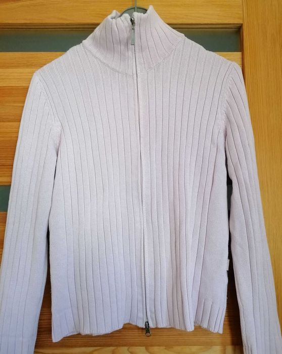Sweter damski golf rozpinany CECIL pudrowy róż.