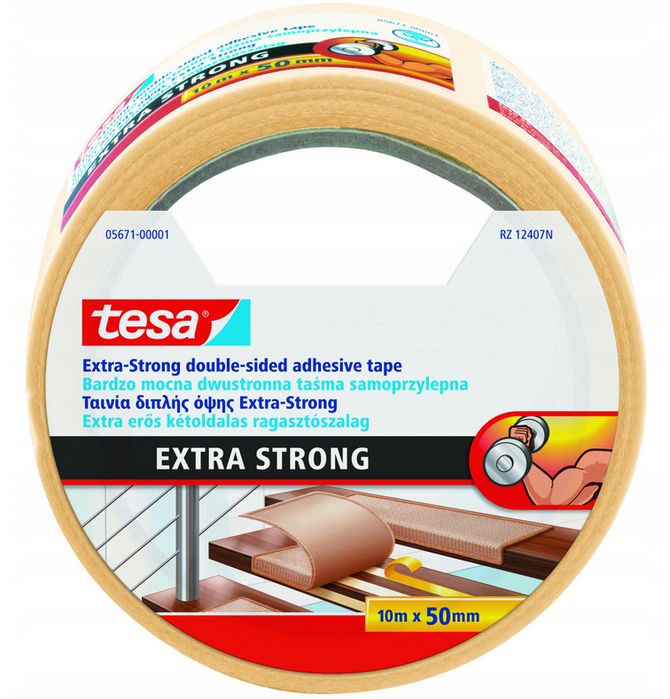 Taśma do wykładzin tesa extra strong 10m50mm mocna antypoślizgowa pod