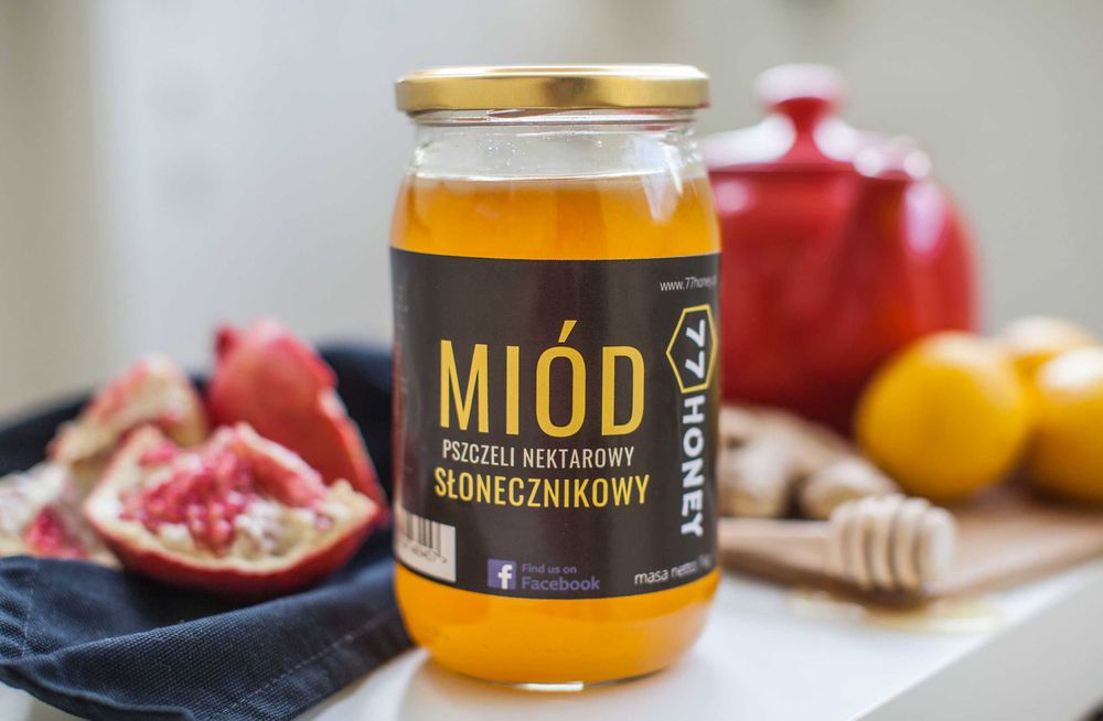Miód Słonecznikowy 1KG - 100% naturalny