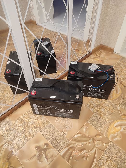 Два мультигелевих AGM акумулятора 12V 107 Ah Q-batteries+балансир