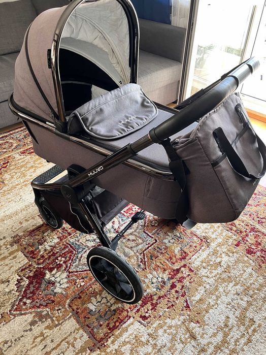 Wózek głęboki Muuvo Quick 3.0 stelaż gondola torba moskitiera folia / Muuvo Quick 3.0 Baby Stroller with Carrycot, Bag, Mosquito Net & Rain Cover