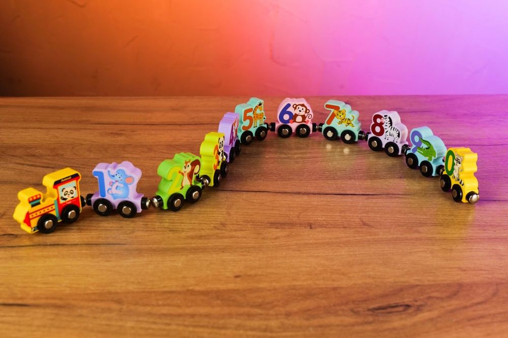 Магнітні машинки магнітний потяг дерев'яний