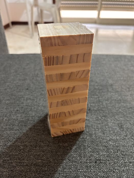 Jogo Jenga em Madeira Natural (Novo) – Ideal para Personalizar