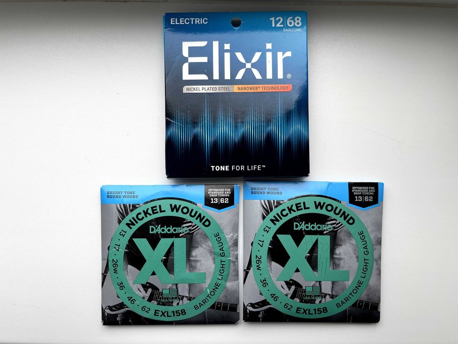 Струни для баритон електрогітари Elixir 12-68, Daddario 13-62 | Нові, в наявності