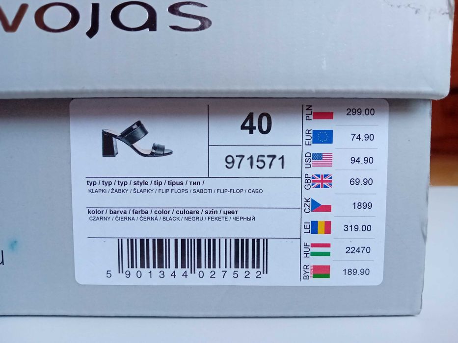 Klapki damskie Wojas nowe