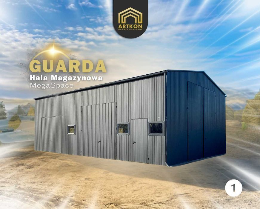 Wiata stalowa magazynowa z blachy ocynkowanej montaż