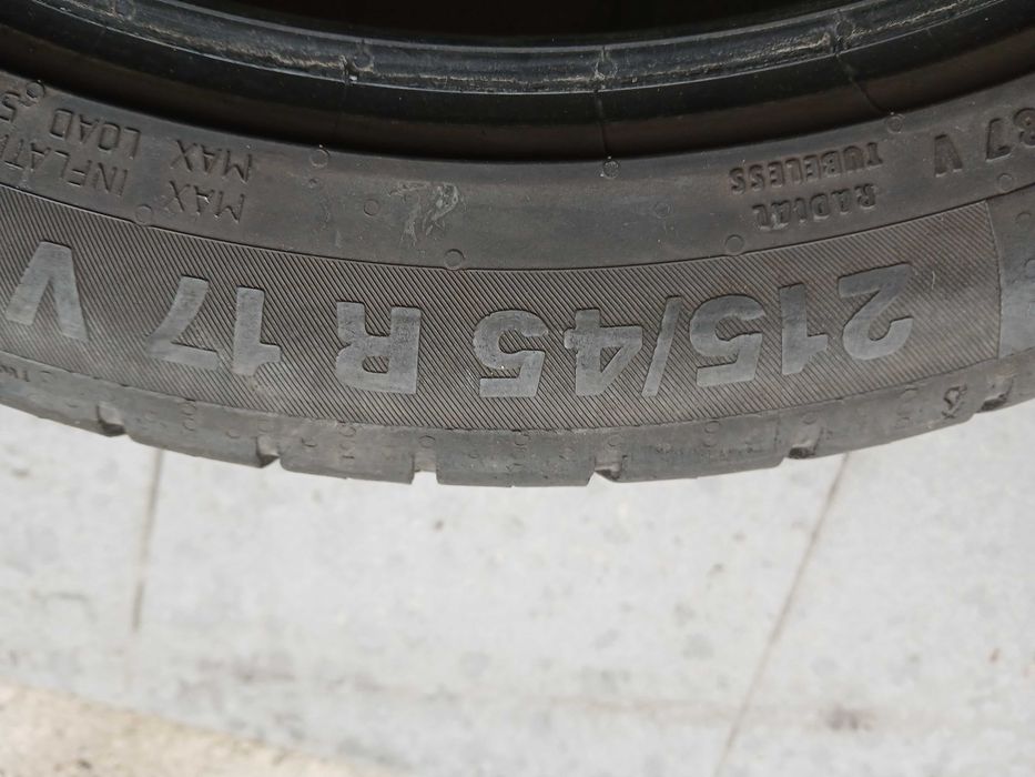Opony 215/45/17 Continental 6,5mm i 4,5mm F-VAT