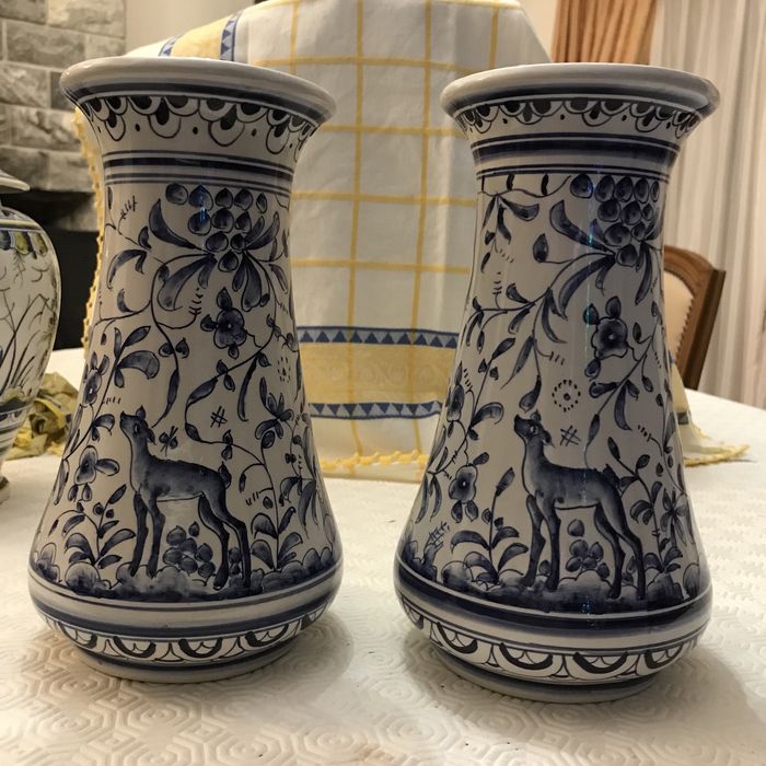 Set of 2 Hand-Painted Jugs