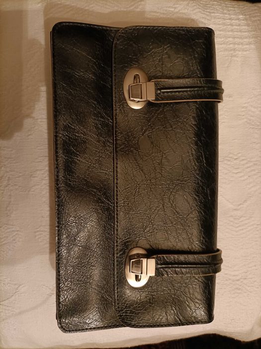 Mala Pequena Preta Couro