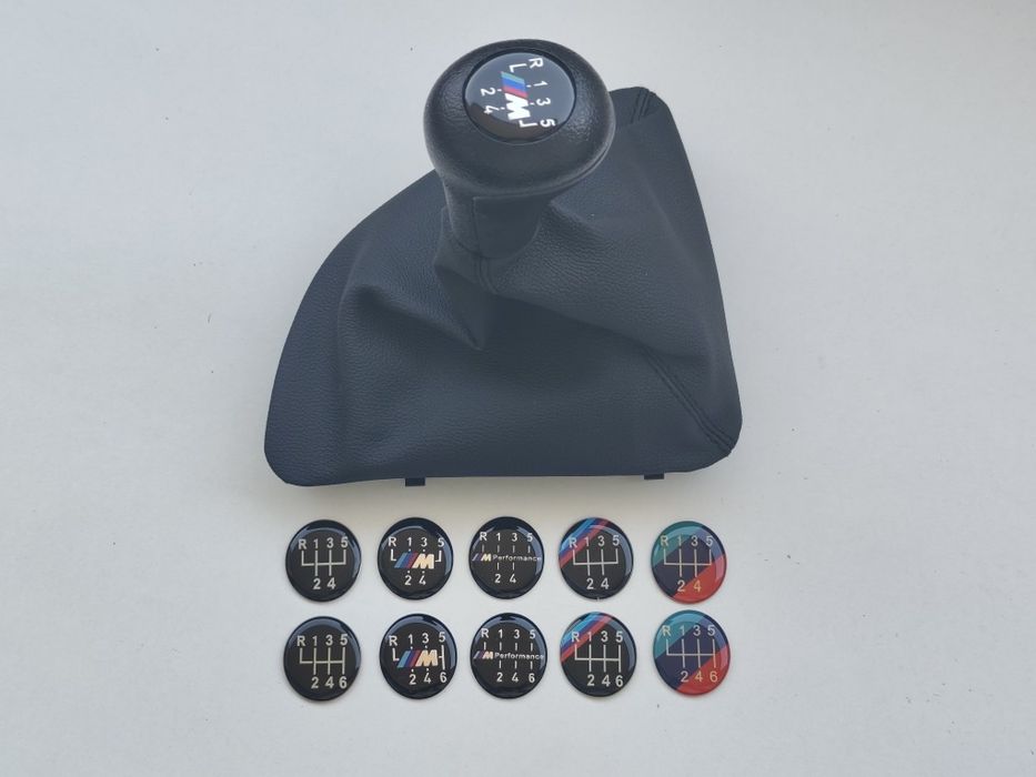 Manete Moca Manípulo Manopla Maçaneta Alavanca Fole velocidades BMW Serie 1 E81 E82 E87 E88 Caixa 5 6 Pack M Pele Lisa Perfurada