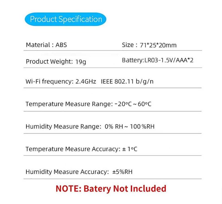 Sensor Porta/Janela Wifi Tuya