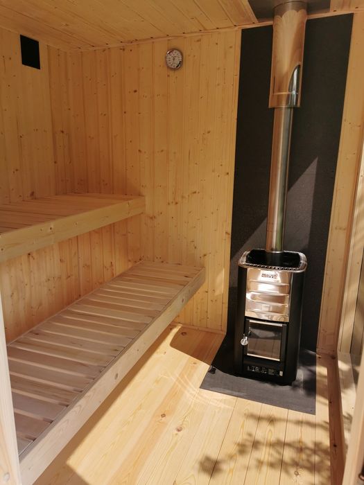 Sauna ogrodowa 9 x3,5m +wiata pod jacuzzi +wiata  na bilard