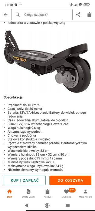 Hulajnoga elektryczna Razor Nowa
