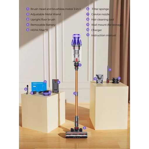 Laresar V7 500W 50KPA bezprzewodowy odkurzacz ręczny