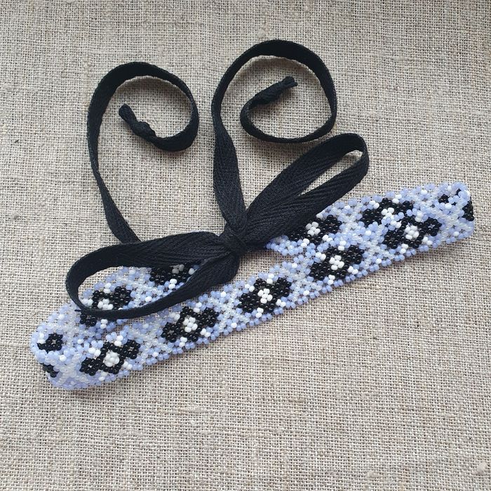 Силянка чокер стрічковий ґердан намисто з бісеру