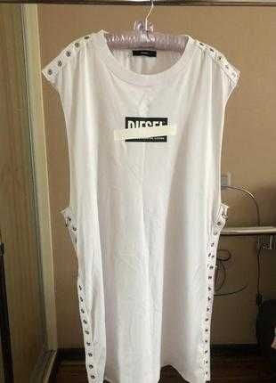 Diesel женская удлиненная майка, майка платье сукня-майка Дізель