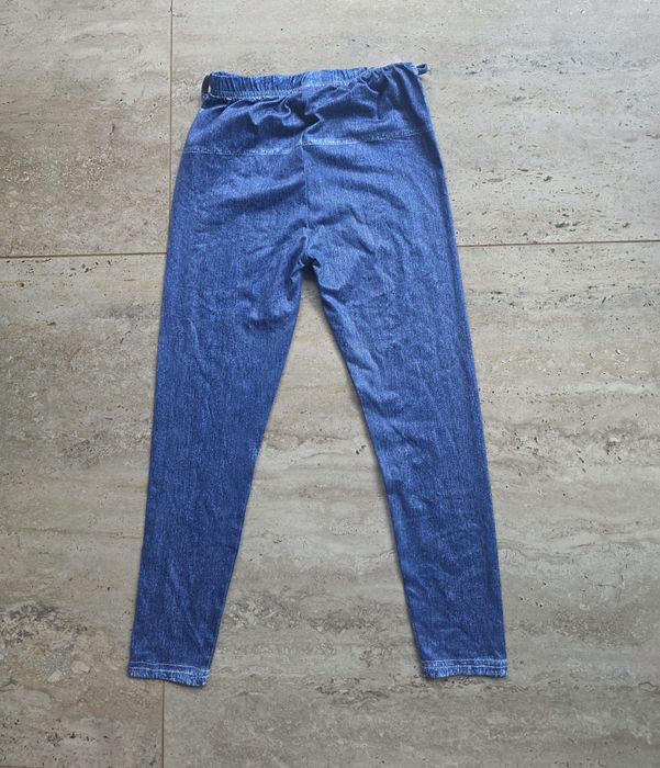 Leginsy legginsy 122 imitacja jeans dżinsu dla dziewczynki niebieskie