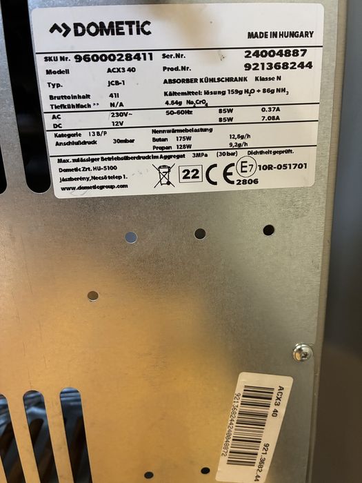 Dometic acx 40 lodówka na gaz