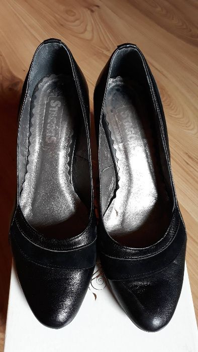 Czółenka, półbuty czarne skóra rozm. 38