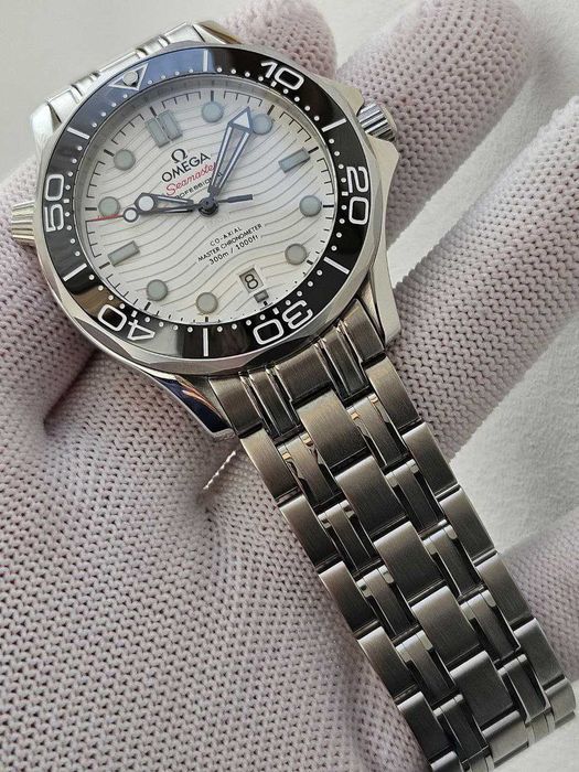 Швейцарские часы Omega Seamaster White 300m. Premium качество