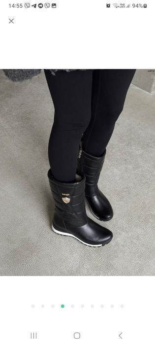 Зимові сапожки кожані